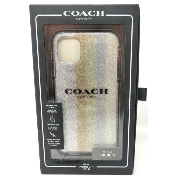 Coach Glitter Stripe iPhone 11 Case - Picture 1 of 3